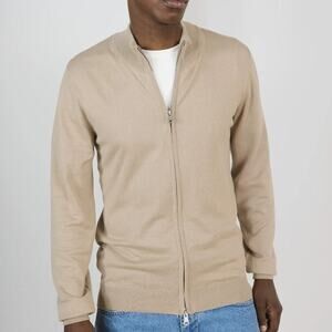Matinique $75 XL Oatmeal Beige 100% Cotton Full Zip Mock Neck Sweater‎ Jacket